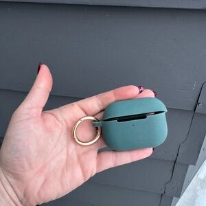 AirPod pro case with gold keychain